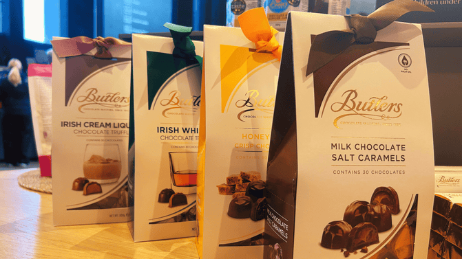 Selection of Butler's Chocolates available to purchase in the Giant's Causeway Visitor Centre Retail area, Co. Antrim